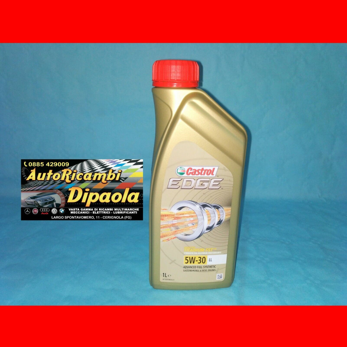 12 LITRI OLIO MOTORE AUTO CASTROL 5W30 EDGE FST LONG LIFE VW 504 00/50 –  AUTORICAMBI DIPAOLA