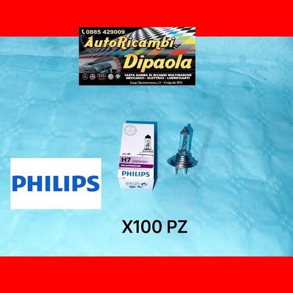 KIT 100 LAMPADE H7 ALOGENA PHILIPS 12V 55W COREDRIVE LUCE FARO AUTO MOTO GERMANY