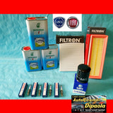 KIT TAGLIANDO + 4 CANDELE FIAT QUBO 1.4 NATURAL POWER OLIO SELENIA + FILTRI