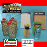 KIT TAGLIANDO AUDI A4 (00-04) B6 1.9 TDI 74 96 KW AVF AWX 5L CASTROL 5W30 FILTRI