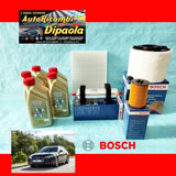 KIT TAGLIANDO AUDI A4 B9 (15>) 2.0 TDI 122 150 190 CV CASTROL 5W30 FILTRI BOSCH