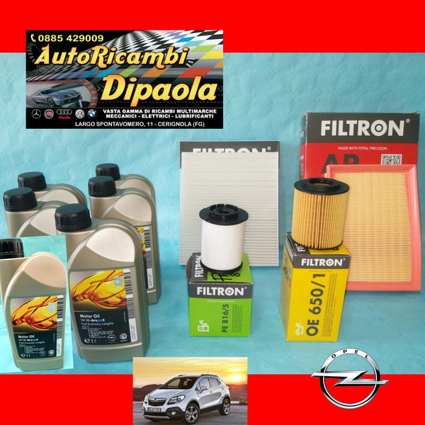 KIT TAGLIANDO OPEL MOKKA 1.7 CDTI 96 KW 131 CV 12> 6L OLIO OPEL 5W30 + 4 FILTRI