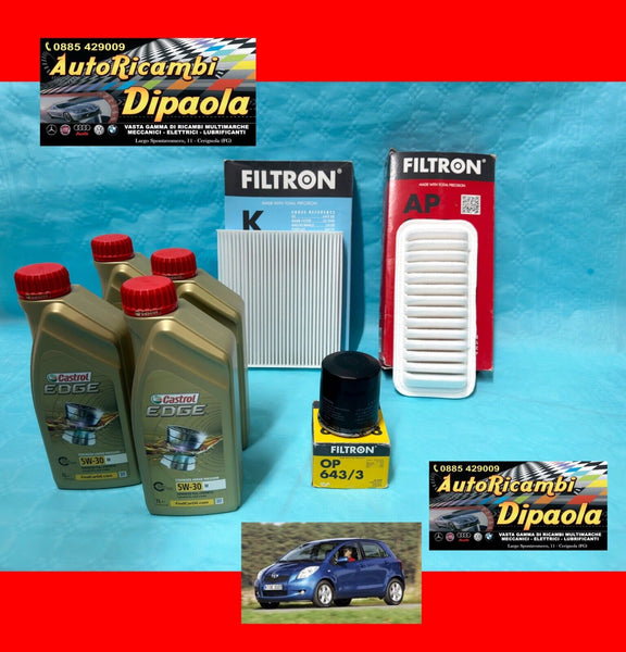 KIT TAGLIANDO CASTROL FILTRI adatto a TOYOTA YARIS P9 05-11 1.0 1.3 BENZINA GPL