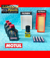 KIT TAGLIANDO + CANDELE FIAT 500 PANDA 169 312 1.2 BENZINA 44 51 KW MOTUL 5W40