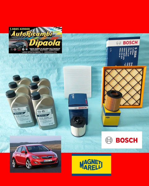 KIT TAGLIANDO OE OPEL ASTRA J 1.7 CDTI 6L OLIO GM OPEL 5W30 + 4 FILTRI ORIGINALI