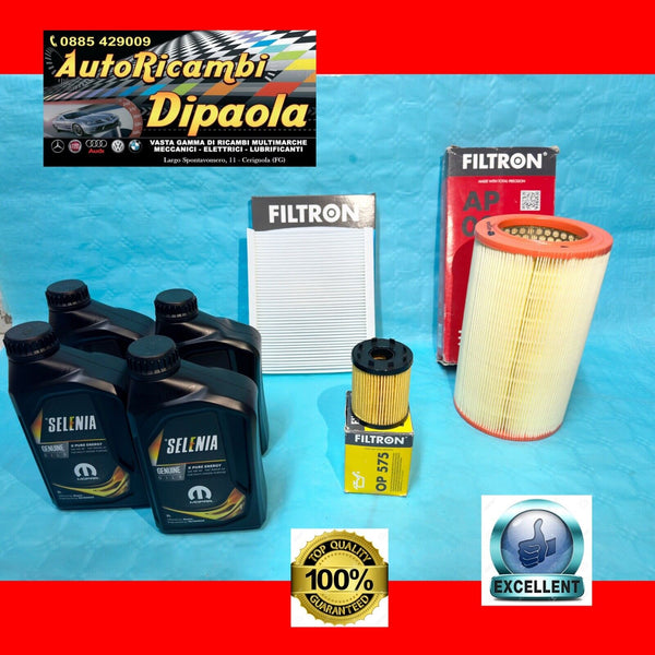 KIT TAGLIANDO FIAT BRAVO LANCIA DELTA 1.4 TB BENZINA 4L SELENIA K 5W40 + FILTRI