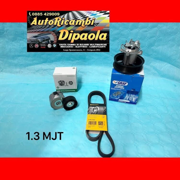 KIT CINGHIA SERVIZI + TENDITORE SERVIZI + POMPA ACQUA 1.3 MULTIJET FIAT LANCIA